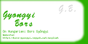 gyongyi bors business card