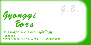 gyongyi bors business card